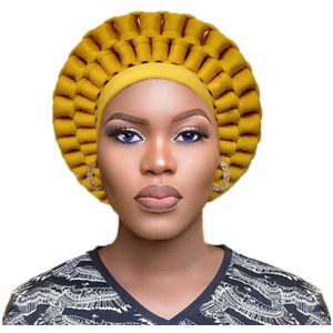 Afrikaanse Headtie Nigeriaanse Tulband Vrouwen Auto Gele Afrikaanse Headwraps Ankara Hoofddeksels Makkelijk Tie