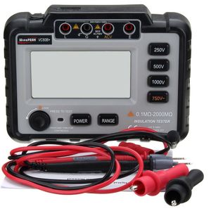 VICI VC60B Digital Multimeter Insulation Resistance Multi Tester DCV ACV Megohm Meter Megohmmeter with Backlit LCD DC-250/500/1000V AC-750V 0.1~ 2000M with 1 Pair Alligator Lead