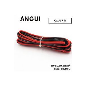 5 m x 24AWG 0.5mm2 PVC Geïsoleerde 2 Pin koperdraad IEC RVB PVC elektrische kabels LED lamp strip breiden Solar DIY Sluit