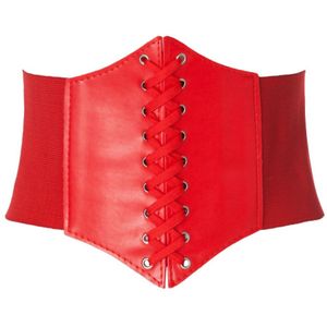 Faja Vrouwen Elastische Afslanken Extra Brede Strakke Corset Lumbale Terug Brede Riem Pu Vrouwelijke Modellering Riem Brede Taille Riem Dames
