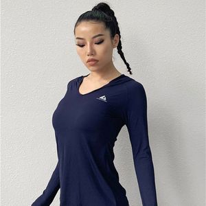 Salspor Gym Vrouwen Yoga Shirt Lange Mouw Capuchon Sport T-shirt Absorberen Zweet Sneldrogende Workout Tops Fitness Running Sportkleding