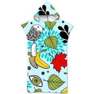 Fruit Gedrukt Hooded Badhanddoek Mantel Microfiber Voor Volwassenen Vrouwen Badjas Zwembad Strand Handdoeken Surf Poncho Wetsuit Toalla