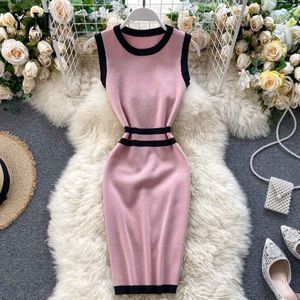 Yuoomuoo Zomer Zwart Roze High Street Jurken Vrouwen Elegante Korte Bodycon Jurk Mujer Office Dames Casual Gebreide Jurk