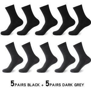10Pairs Casual Bamboevezel Mannen Sokken Business Ademend Deodorant Compressie Sokken Mannen Lange Big Size Eur 38-46