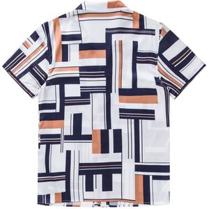 Mannen Kleding Digital Print Shirt Mannen Turn Down Kraag Korte Mouwen Mens Casual Shirts Geometrische Patronen Blouse Mannen