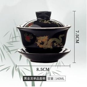 ! Elegante Gaiwan Chinese Thee Mokken Paarse Klei Terrine Thee Brouwen Cup Zwart Yixing Theepot