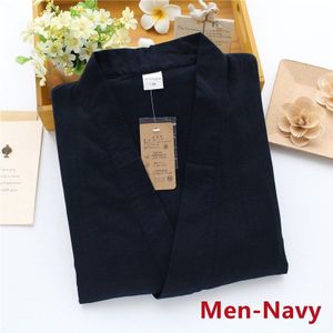 Herfst 100% Katoen Paar Pyjama Set 2 Stuks Losse Casual Homewear Voor Man Japanse Stijl Kimono Nachtjapon Vest Nachtkleding