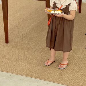 Zomer Dunne Katoen Linnen Wijde Pijpen Overalls Meisjes Dunne Zachte Casual Broek Jarretel