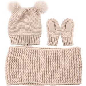 Gestreepte Beenwarmers Meisjes Leuke Wollen Garen Warm Kinderen Baby Muts Sjaal Handschoenen Set Voor Winer Herfst Outdoor Activiteit Sokken