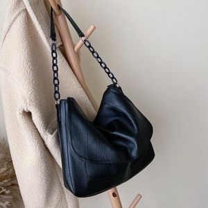 Casual Acrylic Chains Women Shoulder Bags Large Capacity Totes Handbags Luxury Leather Messenger Bag Female Big Purses