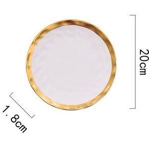 Europese Stijl Gold Side Zwarte Plaat Retro Servies Matte Steak Schotel Dessert Lade Keuken Diner Platen Keramische Gerechten Platen