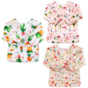 Ohbabyka Zak Voeden Slabbetjes Baby Shower Waterdichte Lange Mouwen Babyvoeding Kleding Unisex voor Kinderen 6-24Month 3 stks/pak