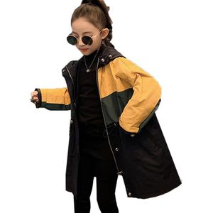 Vintage Kinderen Windjack Voor Meisjes Tiener Hooded Jassen Kids Fancy Herfst Winter Kleding Voor Tieners Meisje Trenchcoat