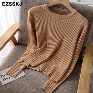 O-hals Solid Herfst Winter Losse Crop Trui Trui Vrouwen Vrouwelijke Gebreide Trui Slanke Lange Mouw Casual Korte Trui