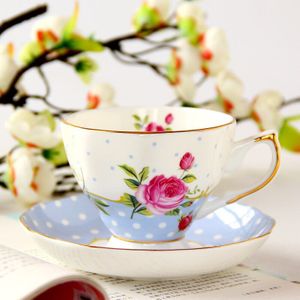 Britse Nordic Bloem Kopje Thee Bone China Rode Reizen Royal Bone China Kopje Koffie Keramische Bruiloft Tazas De Te Drinkware SX50SX