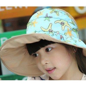 Voor Kinderen 4-8 Jaar Zomer Uv Grote Dakranden Zon hoeden Dubbelzijdig Wearable Verstelbare Hoofd Size Meisjes Lege Strand hoed