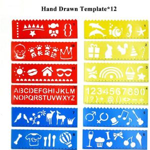 1Set Diy Fotoalbum Plakboek Tool Kit Zelfklevende Stencil Patroon Hand Tekening Plastic Scrapbook Stencil Tool Voor Kis/Volwassenen