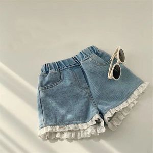 Kids Baby Zomer Kleding Voor Meisjes Lace Jeans Shorts Kinderen Casual Katoenen Denim Korte Broek Blauw Voor 2 3 6 Tot 8 Jaar Oud
