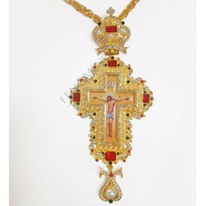Priester/borstvinnen cross met Goud plating orthodoxe griekse cross Sieraden borstvinnen kruis ketting