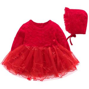 Pasgeboren Kleding Meisjes Lente En Herfst Prinses Jurk Romper Kant Kinderen Jurk Volle Maan Baby Kleding Honderd Dagen Jurk