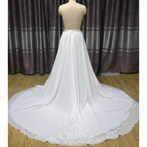 Chiffon Bruiloft Rok Train Bridal Wedding Overrok Bruid Rok Trein, Verwijderbare Applique Rok Trein Custom Size Bridal Rok