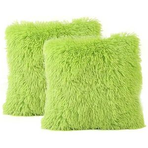 2pc Pluche Kussensloop Taille Gooi Kussenhoes Home Decor Decoratieve Vierkante Super Glad Invisi Inbrengen En Wassen b1