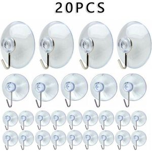 10Pcs Paddestoel Hoofd Clear Zuignappen Thumb Nut Sterke Vacuüm Zuignappen Pvc Keuken Badkamer Raam Muur Auto Haken 41mm