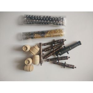 Schaal 1/100 Halcon Model Accessoires Kit Klassieke Kanon + Alloy Anker + Messing Anker Ketting + Kanonskogel + Houten vat