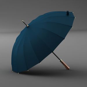 Olycat Luxe Mentale Houten Handvat Paraplu 112Cm Grote Lange Mannen Zwarte Paraplu 16 Ribben Winddicht Regen Paraplu Paraguas