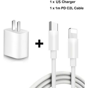 Pd 18W 9V/2A Usb C Kabel Snel Opladen Voor Iphone 12 11 11Pro Max Xr Xs 8 Plus Ipad Air Macbook Charger Adapter Lightning Kabel