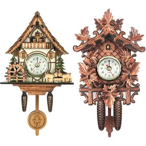 2 Pcs Antiek Koekoeksklok Quarz Beweging Wandklok Decoratieve Ambachten