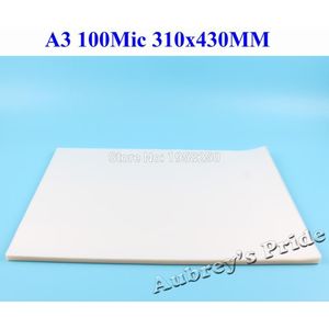 100mic (4Mil) 10 Vellen A3 Maat 310X430 Mm Pvc Clear Glossy 2Flap Lamineerhoes Film Voor Laminator