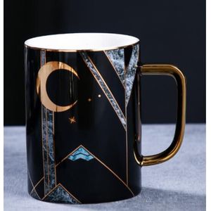 Creatieve geometrische starry keramische mok Grote capaciteit abstract melk cup