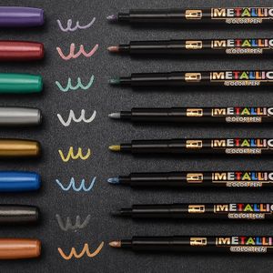 8 Kleuren Metallic Marker Water Verf Marker Brush Pen Tekening Diy Fotoalbum Glas Papier Kleur Marker Tekening Schrijven