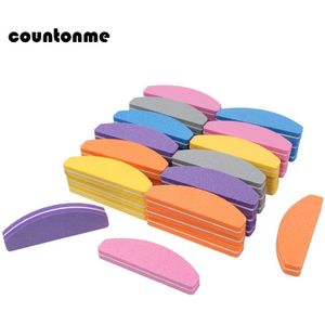 10 stks/partij Mini Spons Nagelvijl Boot Vorm Spons Mix Kleur Nail Buffer 100/180 Nagelvijlen Set Dubbele Kanten Manicure salon Gereedschap