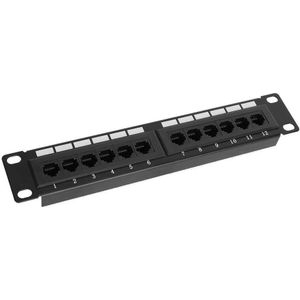 Tp 12 Poort Kabel Rack CAT6A RJ45 Ethernet Netwerk Data Patch Panel Zonder Beugel