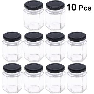 10Pcs Honing Jar Container Bee Glazen Fles 60G/120G Waterkoker Opslag Pot Standhouder Moer Suiker bus Tank Keuken Accessoires