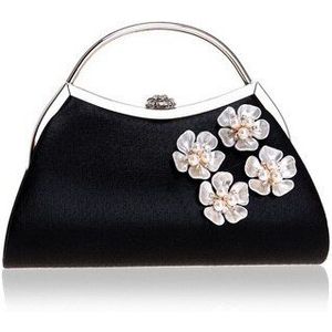 SEKUSA Wedding Party Handtas Shell Bloem Accessoire Vrouwen Avondtassen Zilver/Goud Diamanten Handvat Keten Schoudertas Messenger Bags