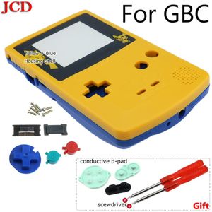 JCD DIY Game Case Limited Edition Geel Blauw Behuizing Shell Cover Case Vervanging Voor Gameboy Kleur voor GBC Knoppen geleidende