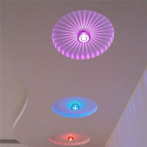 RGB LED Afstandsbediening Plafondlamp AC 85 v-265 v 3 w Wandkandelaar Voor Art Gallery Decoratie front Balkon Lamp Veranda Licht