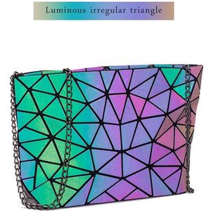 Fumiyake Keten Messenger Tas Voor Vrouwen Lichtgevende Geometrische Sling Bag Sac Femme Schouderband Vrouwelijke Bolsas Feminina