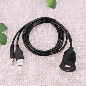 1 Set 2.0 3.5 Mm M/F Aux Lood Verlengkabel Verlengkabel Auto Dashboard Motor Usb 1M zwarte Auto Styling Dashboard Motor Kabel