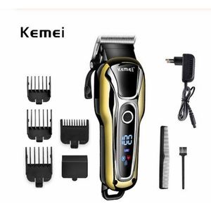 100-240V Kemei Oplaadbare Tondeuse Professionele Tondeuse Haar Knippen Baard Scheerapparaat Haar Scheren Machine