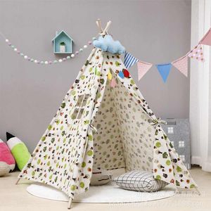 1.35/1.65M Draagbare Kinderen Tenten Speelhuis Kinderen Katoen Canvas Indian Spelen Tent Wigwam Kind Little Teepee kamer Decoratie