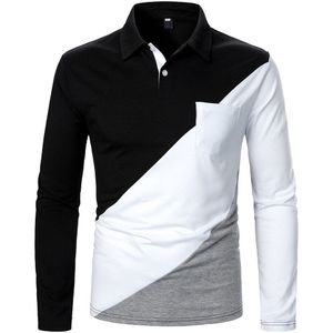 Mannen Polo Mannen Shirt Lange Mouw Polo Shirt Contrast Kleur Tops Kleding Herfst Streetwear Casual Mode Mannen Polo