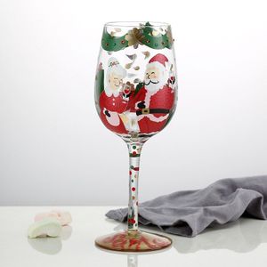 Limited Kerstcadeau Wijn Bril Kunstmatige Handgeschilderde Kerstman Eenhoorn Cup Beschilderd Glas Kristal Wijn Glasdrinkbeker