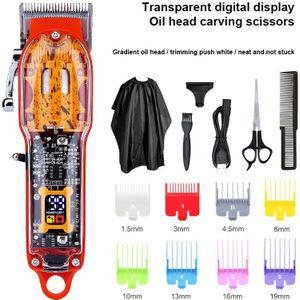 Professionele Tondeuse Huishouden Oplaadbare Scheerapparaat Elektrische Push Volledige Transparante Elektrische Tondeuse Kapsalon Scheerapparaat