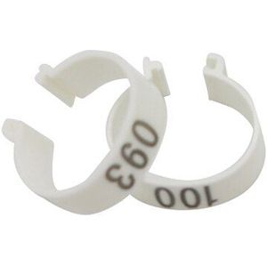 20mm Kip Digitale Clip Ring Plastic Identificatie Ring GEEN. 1-100 Gevogelte Voet Ring Kippenhok Voeden levert 100 Stuks