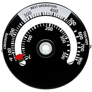 Semai Haardventilator Magnetisch, 6 Bladen, Stille Open Haard Kachelventilator Zonder Stroom Met Gemodificeerde Omleidingsplaat Thermometer Voor Hout Brandhout Kachelpijp 1 Stuk 1341909604