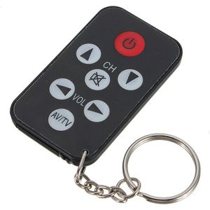 Mini Universele Ir Tv Afstandsbediening 7 Sleutels Met Sleutelhanger Zwart